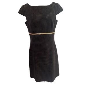 Laura Leigh Ltd. black sheath dress polka dot Size 12